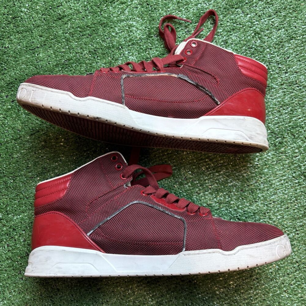 Authentic Gucci Signature High Red Mens High Top Sneakers 10.5 Shoes - Picture 3 of 8